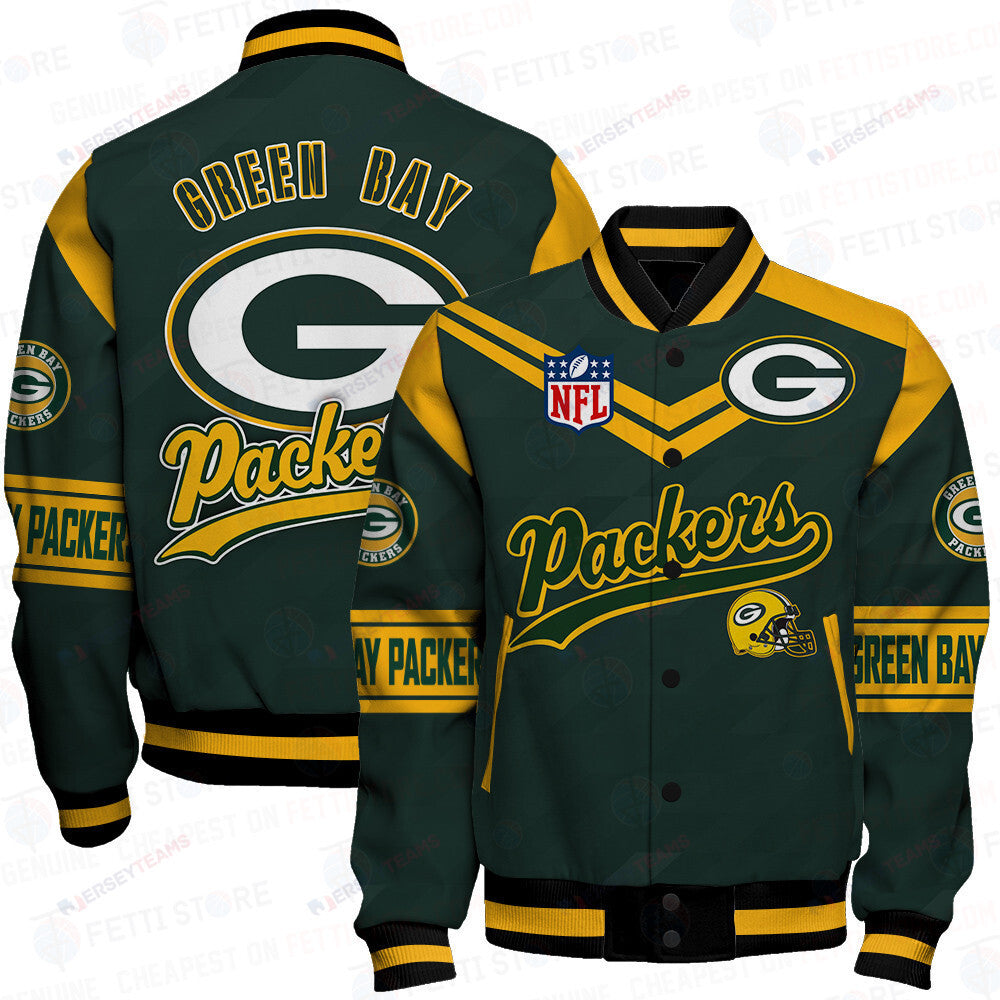 Green Bay Packers American Football League Pattern Varsity Jacket SH1 V2 - All-Over-Printed Jacket