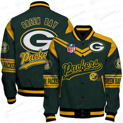 Green Bay Packers American Football League Pattern Varsity Jacket SH1 V2 - All-Over-Printed Jacket