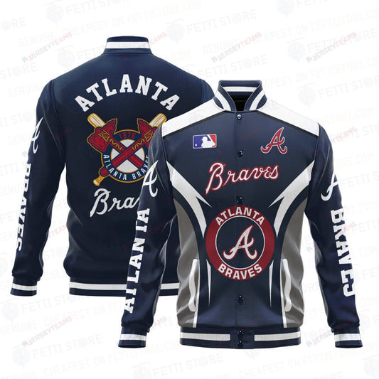 Atlanta Braves Baseball Traditional Pattern AOP Varsity Jacket SH1 - All-Over-Printed Jacket