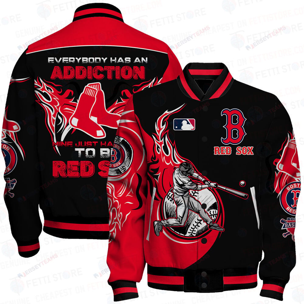 Boston Red Sox Major League Baseball AOP Varsity Jacket - All-Over-Printed Jacket