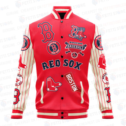 Boston Red Sox - Major League Baseball AOP Varsity Jacket V6 - All-Over-Printed Jacket