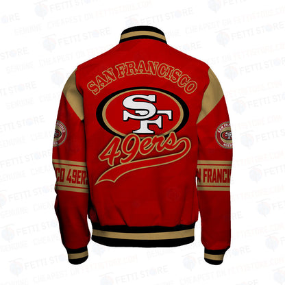 San Francisco 49ers American Football League Pattern Varsity Jacket SH1 V2 - All-Over-Printed Jacket