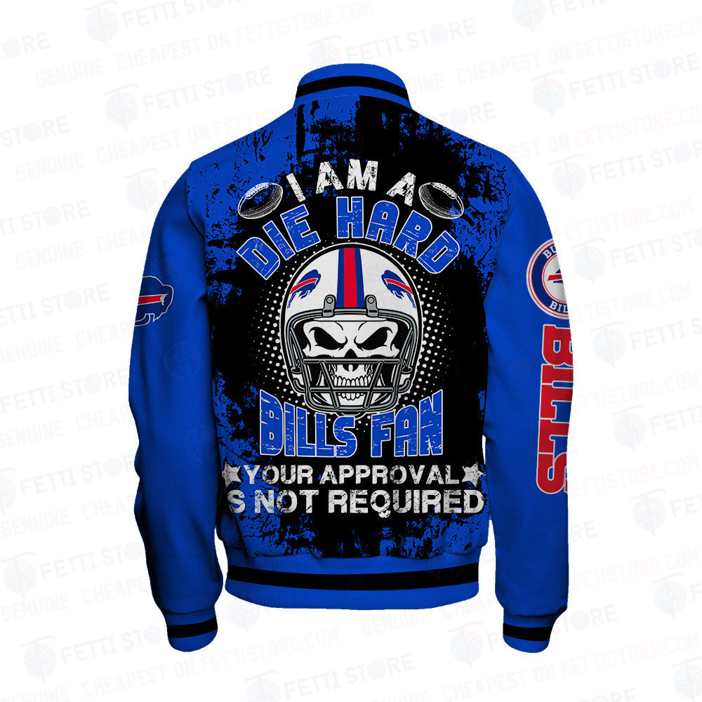 Buffalo Bills Skull Helmet Halloween Pattern Varsity Jacket - All-Over-Printed Jacket