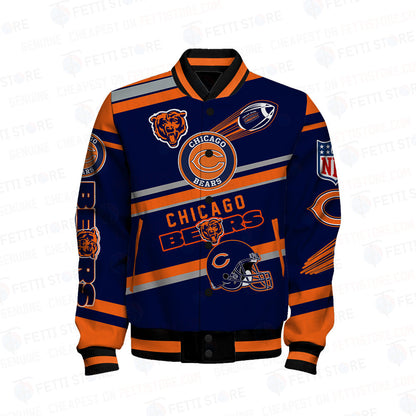Chicago Bears American Football League Pattern Varsity Jacket - All-Over-Printed Jacket