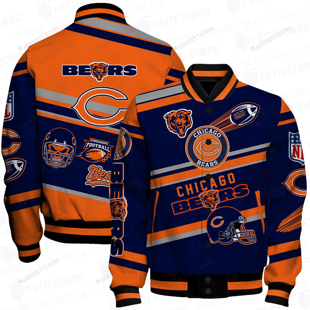 Chicago Bears American Football League Pattern Varsity Jacket - All-Over-Printed Jacket