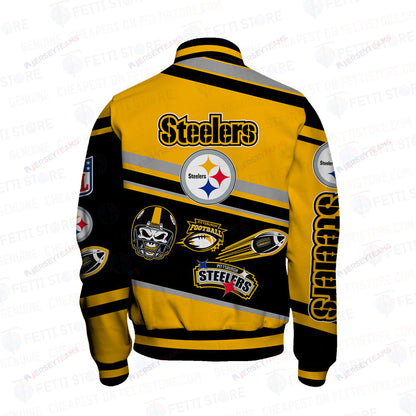 Pittsburgh Steelers American Football League Pattern Varsity Jacket - All-Over-Printed Jacket