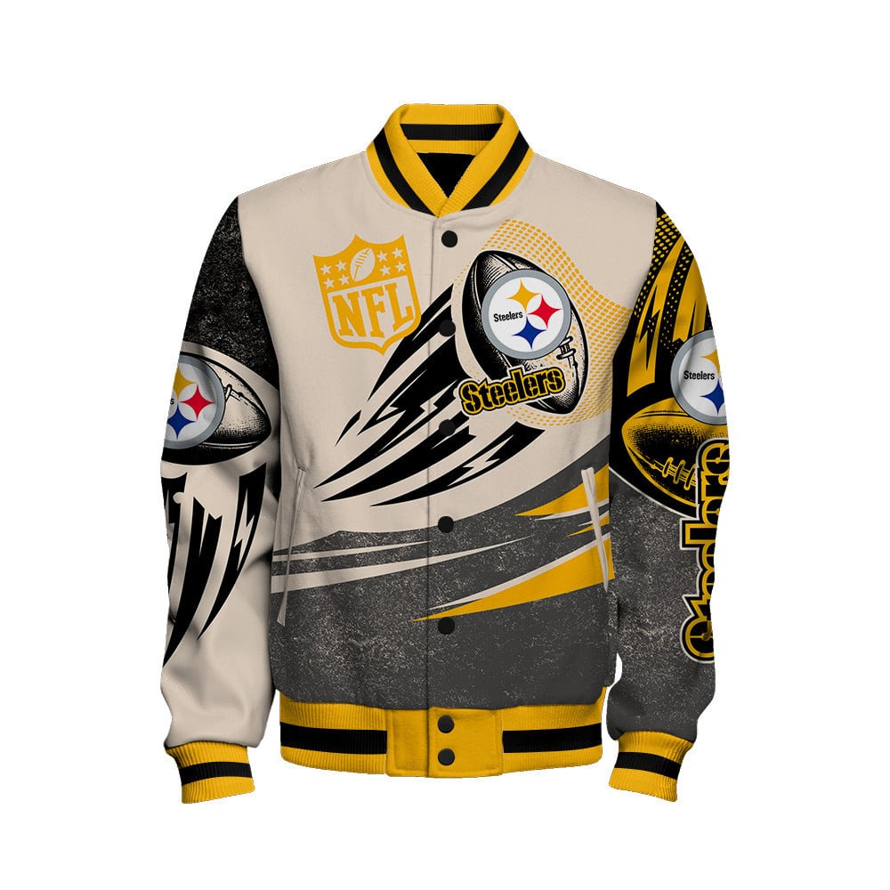 Pittsburgh Steelers - National Football League Customized AOP Varsity Jacket V10 - All-Over-Printed Jacket
