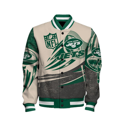 New York Jets - National Football League Customized AOP Varsity Jacket V10 - All-Over-Printed Jacket