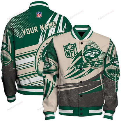 New York Jets - National Football League Customized AOP Varsity Jacket V10 - All-Over-Printed Jacket