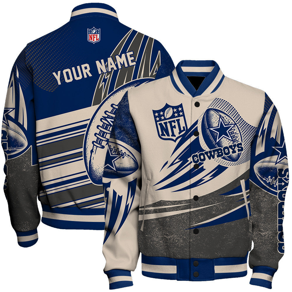 Dallas Cowboys - National Football League Customized AOP Varsity Jacket V10 - All-Over-Printed Jacket