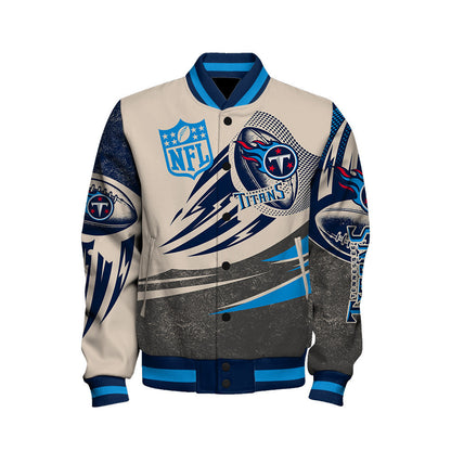 Tennessee Titans - National Football League Customized AOP Varsity Jacket V10 - All-Over-Printed Jacket