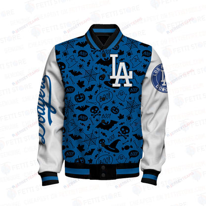 Los Angeles Dodgers Halloween Pattern Varsity Jacket - All-Over-Printed Jacket