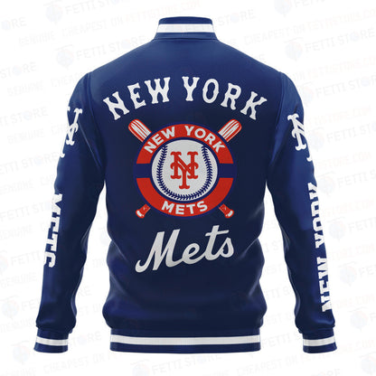 New York Mets Baseball Traditional Pattern AOP Varsity Jacket SH1 - All-Over-Printed Jacket