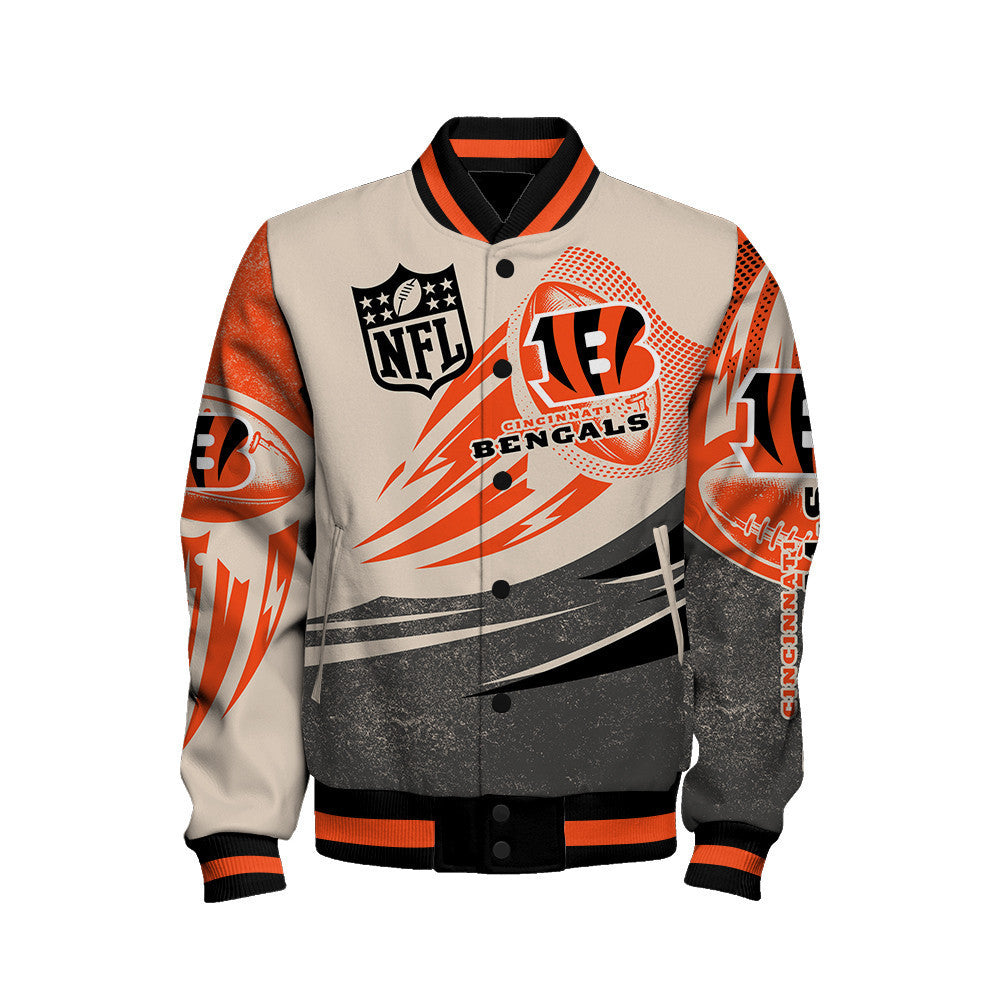 Cincinnati Bengals - National Football League Customized AOP Varsity Jacket V10 - All-Over-Printed Jacket