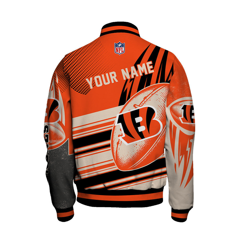 Cincinnati Bengals - National Football League Customized AOP Varsity Jacket V10 - All-Over-Printed Jacket