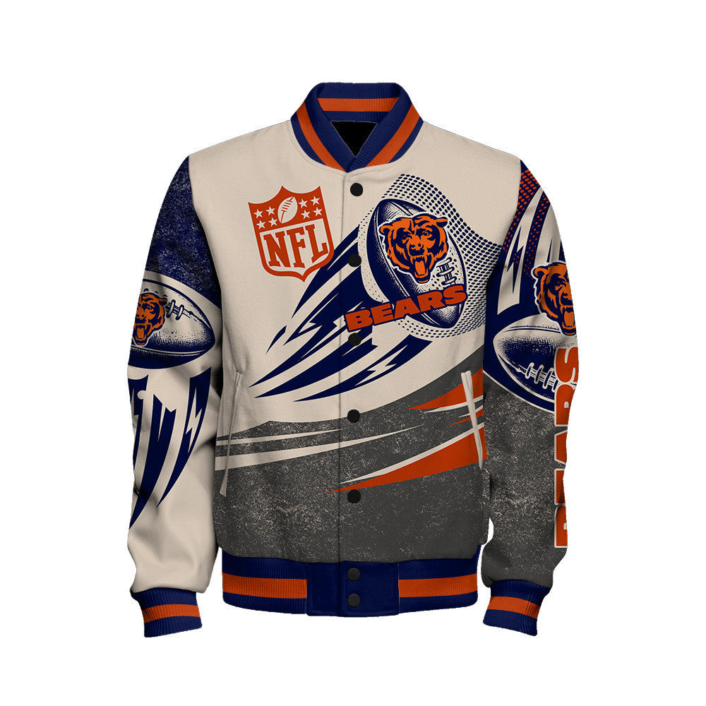 Chicago Bears - National Football League Customized AOP Varsity Jacket V10 - All-Over-Printed Jacket