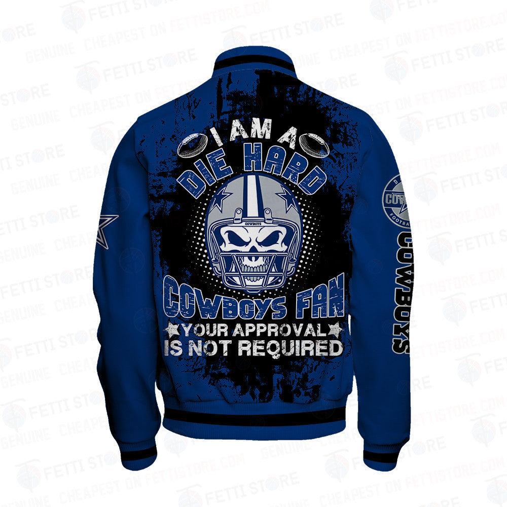 Dallas Cowboys Skull Helmet Halloween Pattern Varsity Jacket - All-Over-Printed Jacket