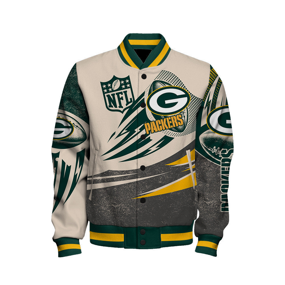 Green Bay Packers - National Football League Customized AOP Varsity Jacket V10 - All-Over-Printed Jacket