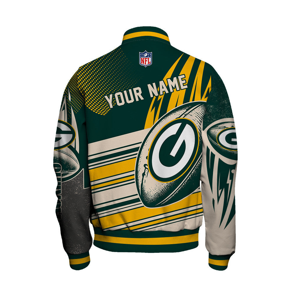Green Bay Packers - National Football League Customized AOP Varsity Jacket V10 - All-Over-Printed Jacket