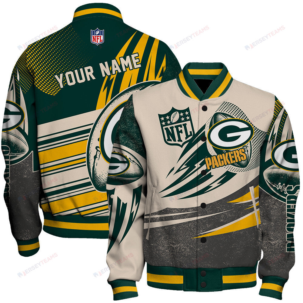 Green Bay Packers - National Football League Customized AOP Varsity Jacket V10 - All-Over-Printed Jacket