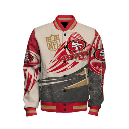 San Francisco 49ers - National Football League Customized AOP Varsity Jacket V10 - All-Over-Printed Jacket