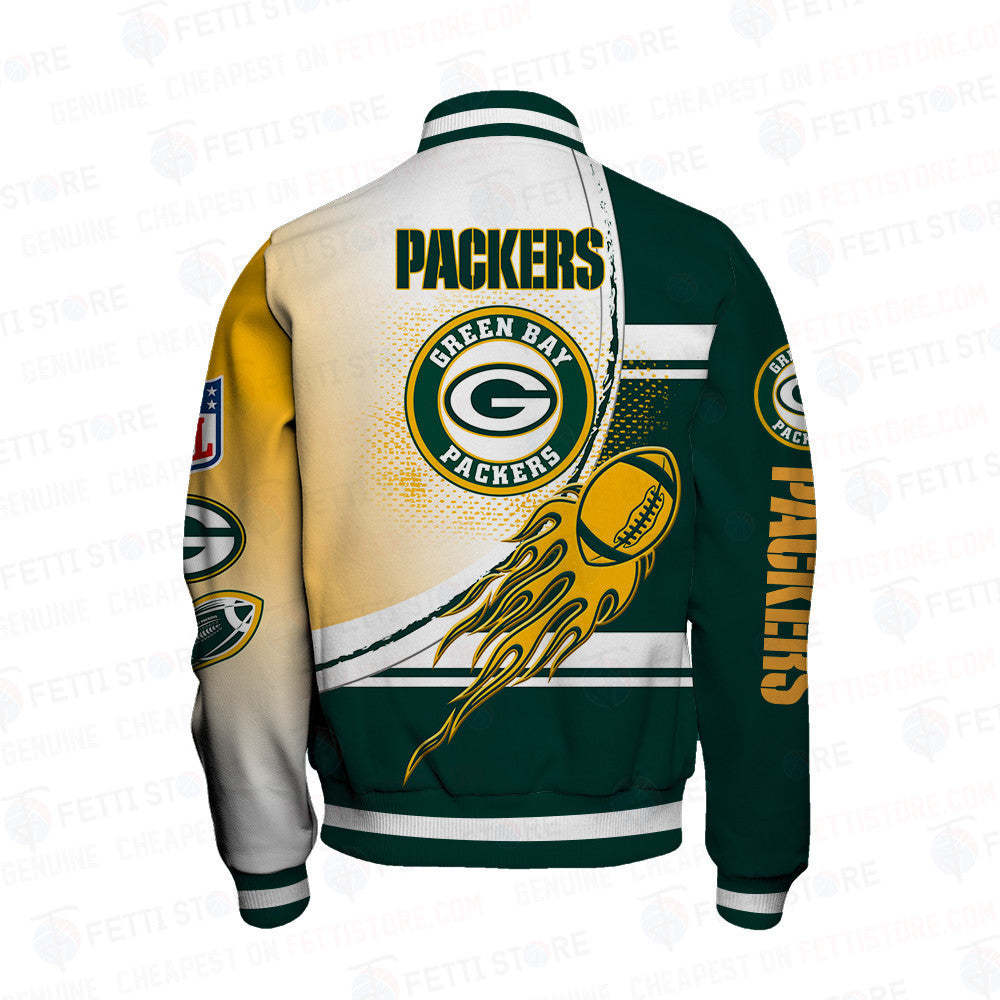 Green Bay Packers American Football League Pattern Varsity Jacket SH1 V3 - All-Over-Printed Jacket