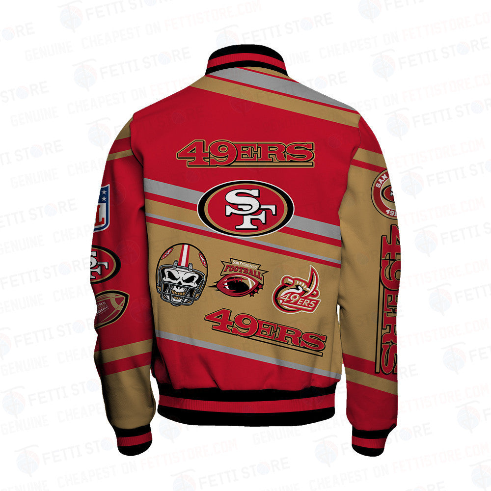 San Francisco 49ers American Football League Pattern Varsity Jacket - All-Over-Printed Jacket