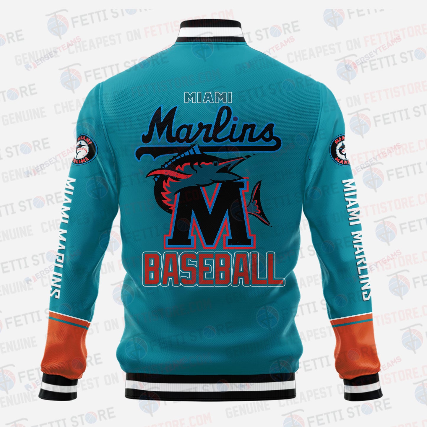 Miami Marlins - Major League Baseball AOP Varsity Jacket V5 - All-Over-Printed Jacket