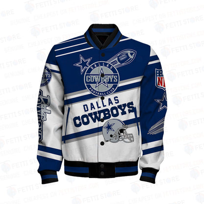 Dallas Cowboys American Football League Pattern Varsity Jacket - All-Over-Printed Jacket