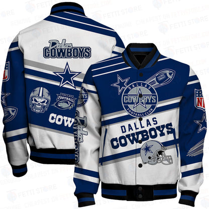 Dallas Cowboys American Football League Pattern Varsity Jacket - All-Over-Printed Jacket