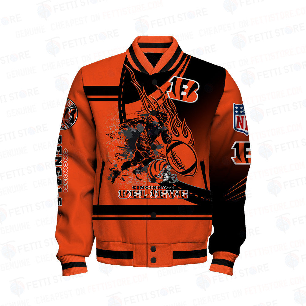 Cincinnati Bengals American Football League Pattern Varsity Jacket SH1 V3 - All-Over-Printed Jacket