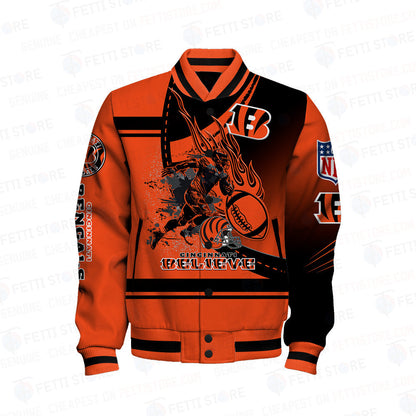 Cincinnati Bengals American Football League Pattern Varsity Jacket SH1 V3 - All-Over-Printed Jacket