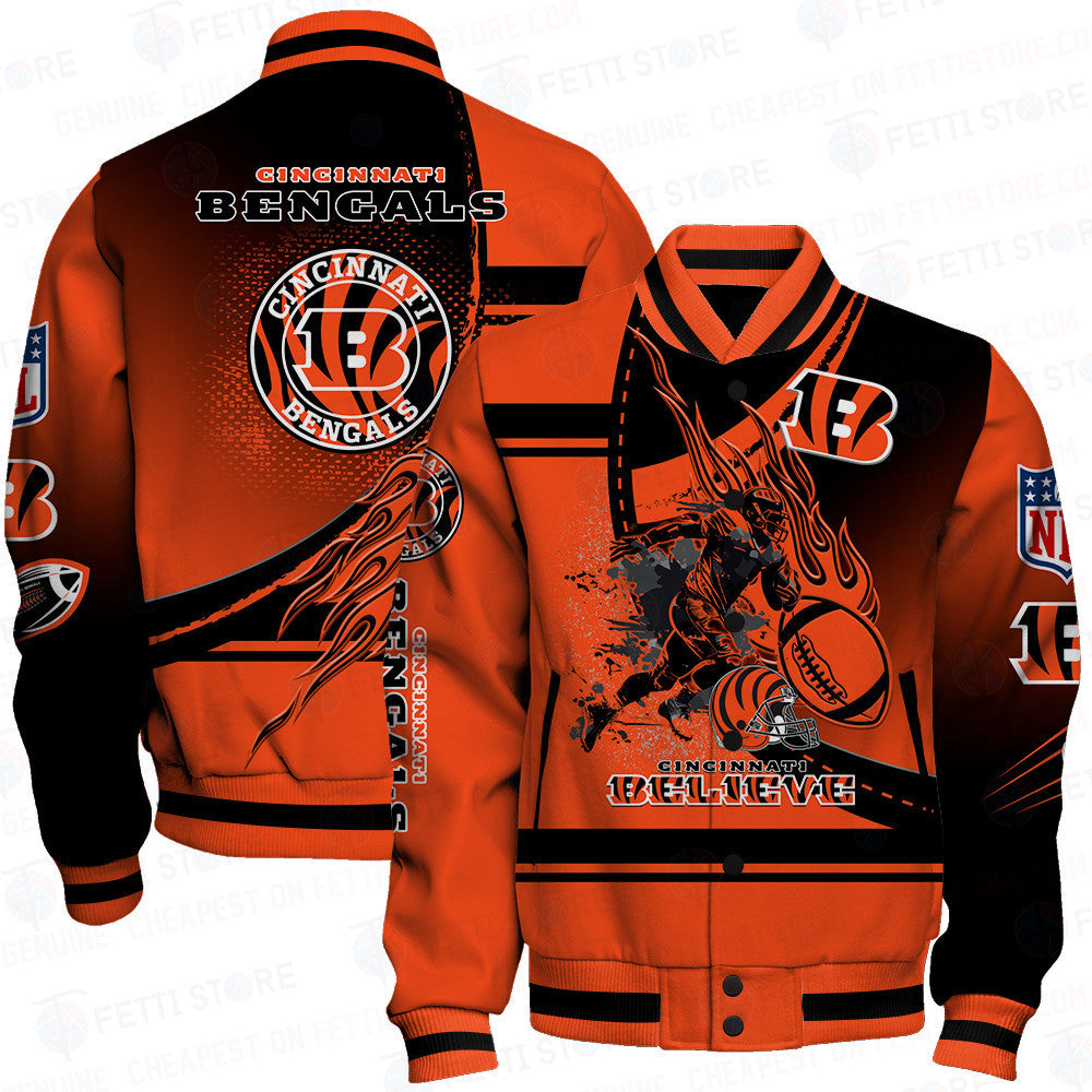 Cincinnati Bengals American Football League Pattern Varsity Jacket SH1 V3 - All-Over-Printed Jacket