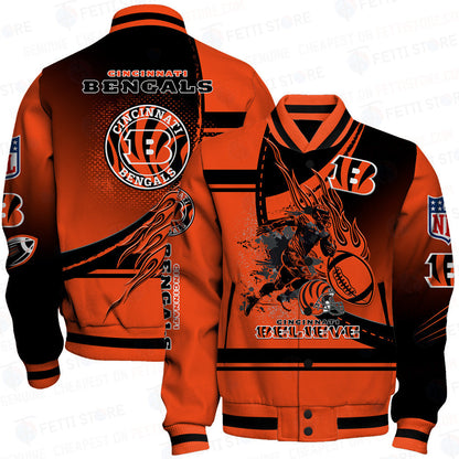 Cincinnati Bengals American Football League Pattern Varsity Jacket SH1 V3 - All-Over-Printed Jacket