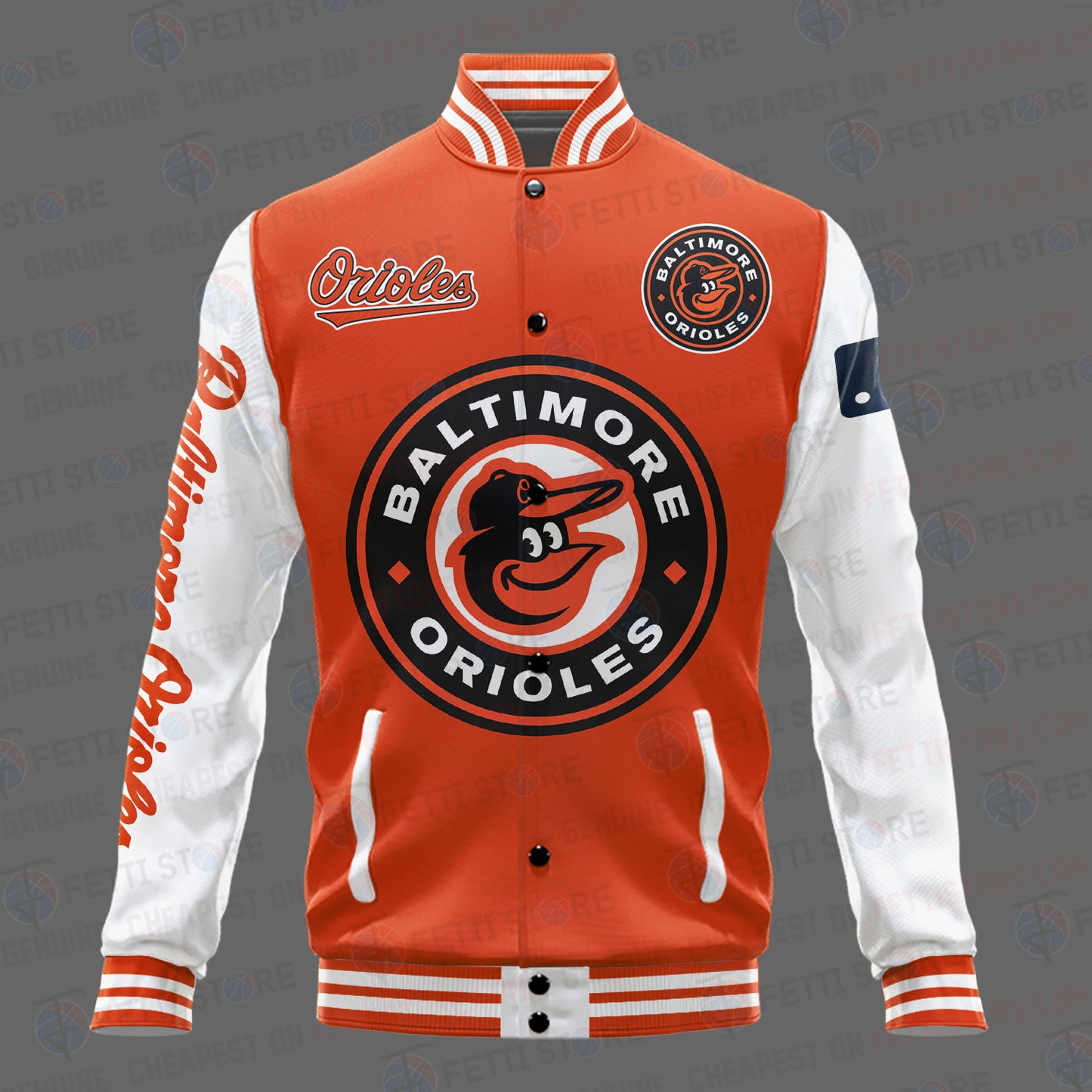 Baltimore Orioles Major League Baseball AOP Varsity Jacket STM - All-Over-Printed Jacket