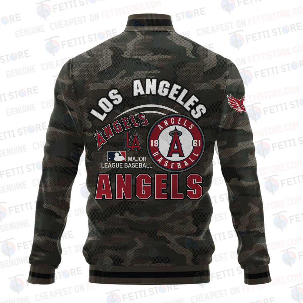 Los Angeles Angels Major League Baseball Camo AOP Varsity Jacket STM - All-Over-Printed Jacket