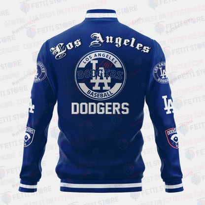 Los Angeles Dodgers Symbol Vintage Design Varsity Jacket - All-Over-Printed Jacket