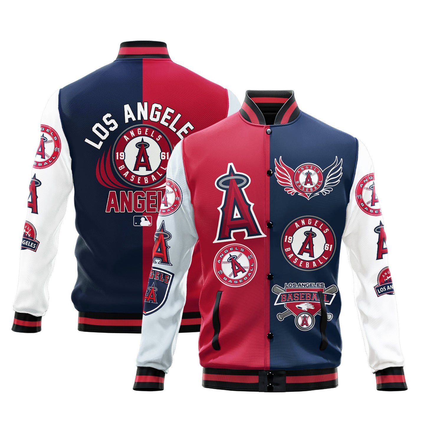 Los Angeles Angels Major League Baseball Varsity Jacket STM V3 - All-Over-Printed Jacket