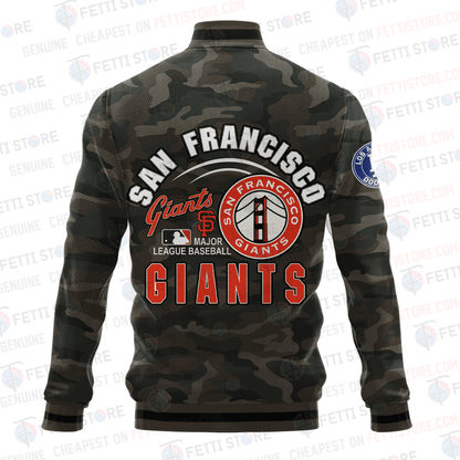 San Francisco Giants Major League Baseball Camo AOP Varsity Jacket STM - All-Over-Printed Jacket