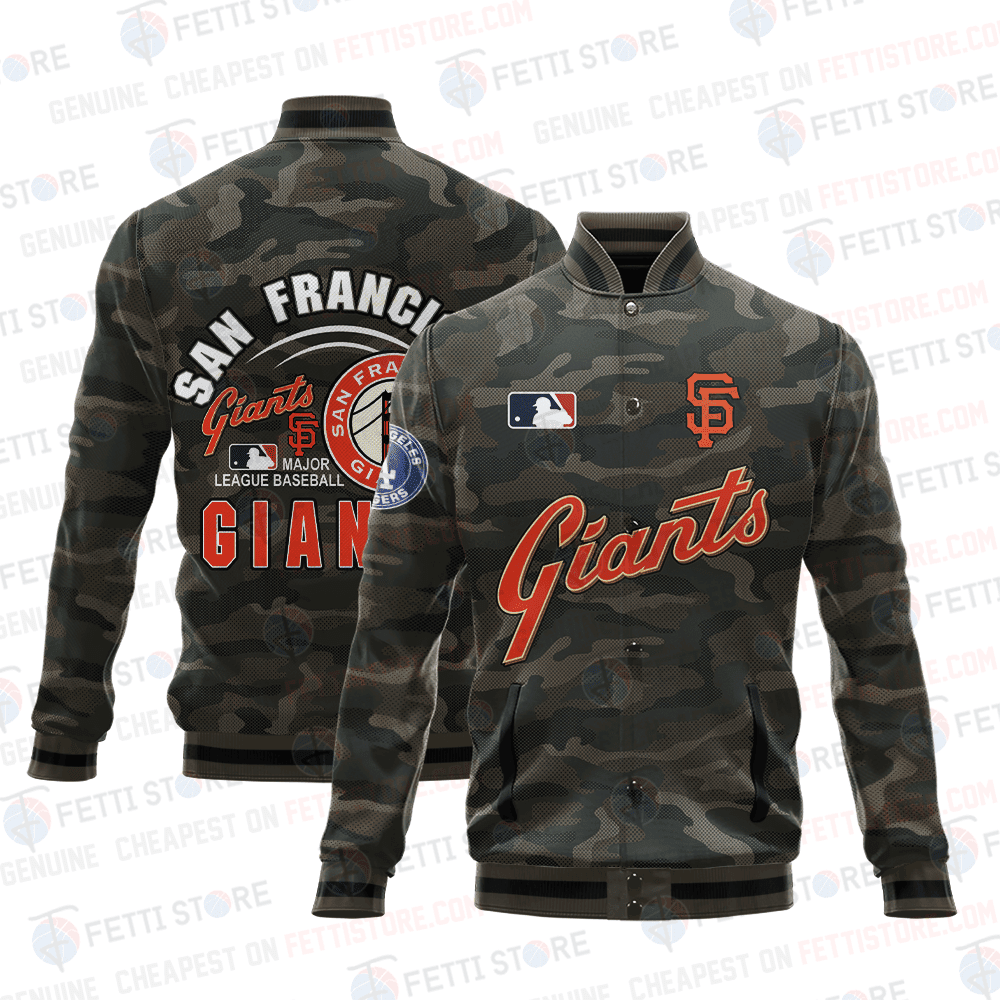 San Francisco Giants Major League Baseball Camo AOP Varsity Jacket STM - All-Over-Printed Jacket