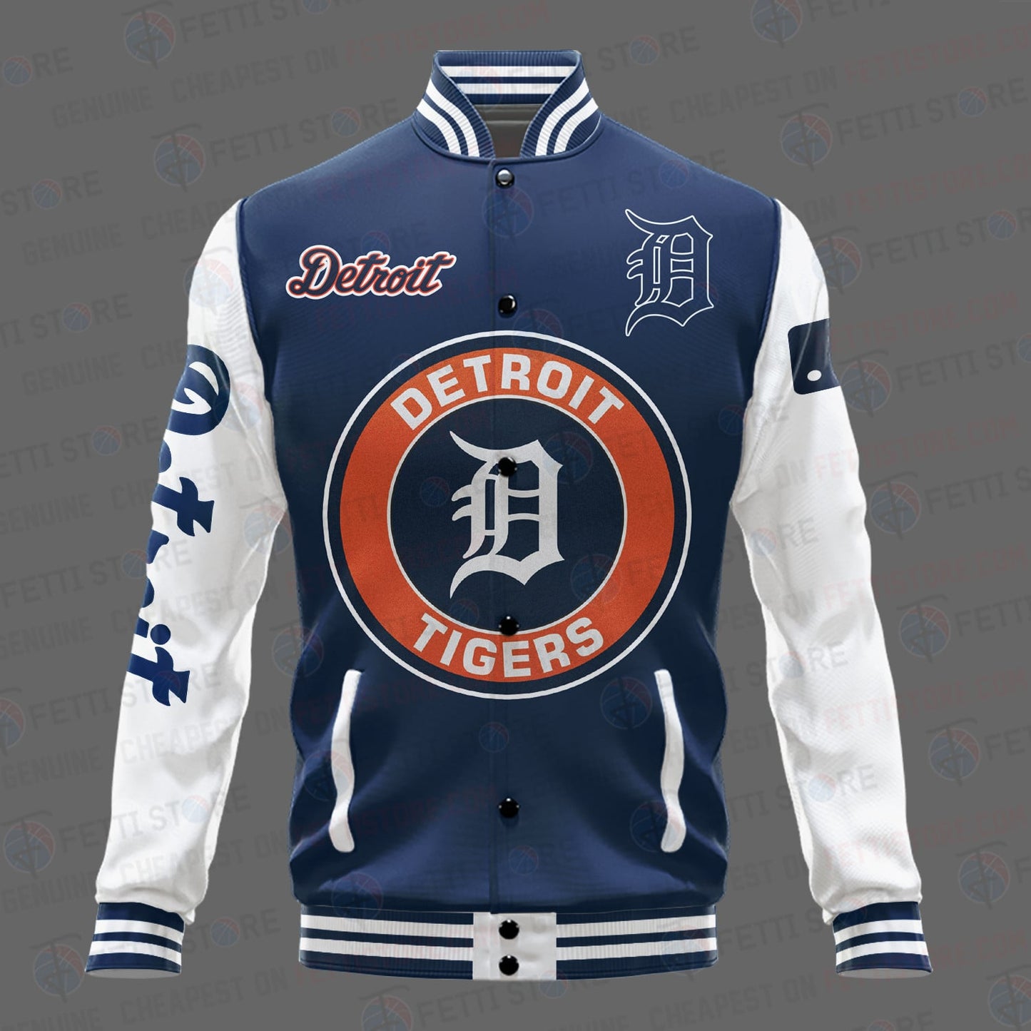 Detroit Tigers Major League Baseball AOP Varsity Jacket STM - All-Over-Printed Jacket