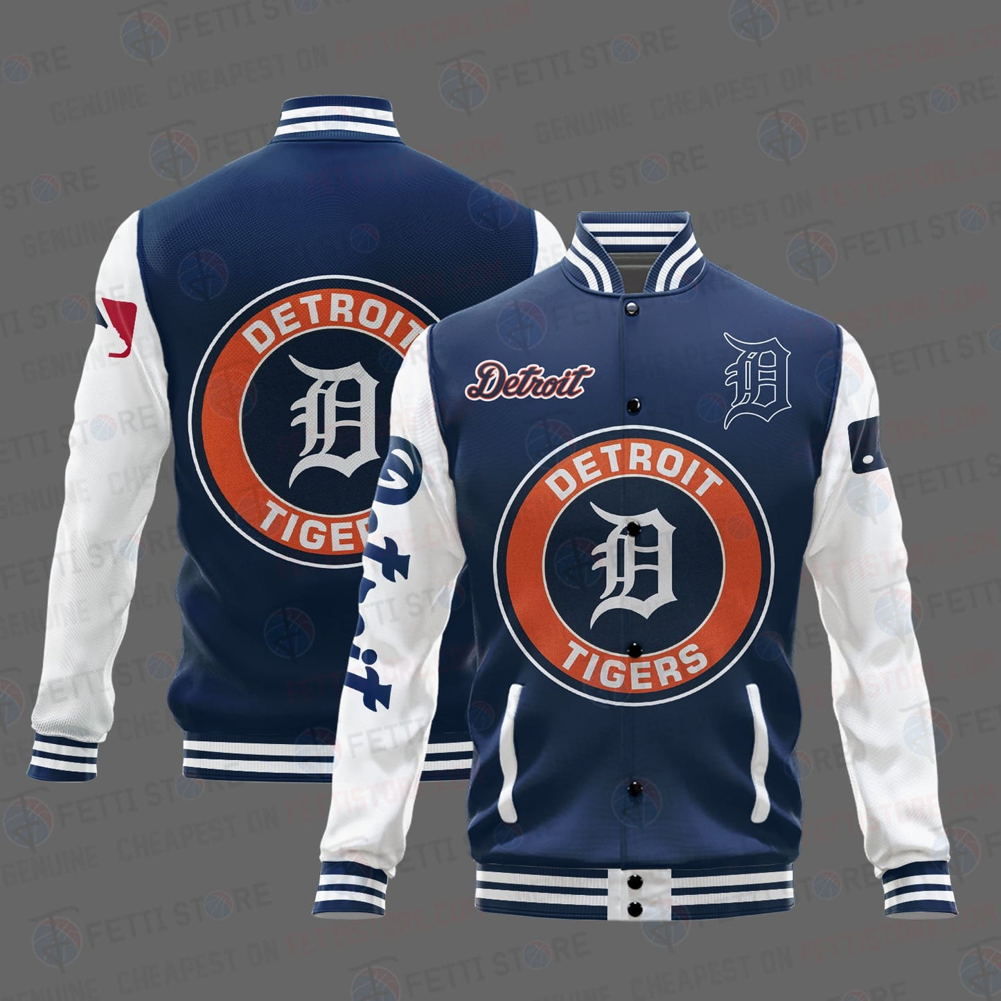 Detroit Tigers Major League Baseball AOP Varsity Jacket STM - All-Over-Printed Jacket