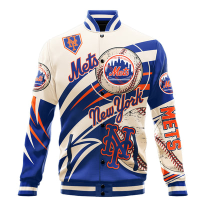 New York Mets - Major League Baseball AOP Varsity Jacket V9 - All-Over-Printed Jacket
