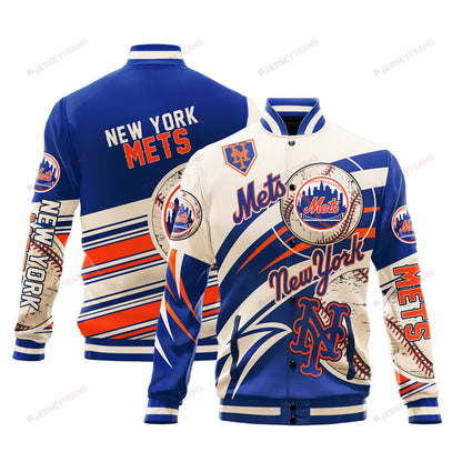 New York Mets - Major League Baseball AOP Varsity Jacket V9 - All-Over-Printed Jacket