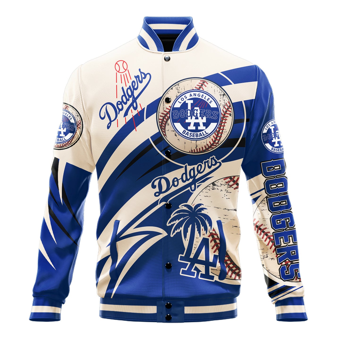 Los Angeles Dodgers - Major League Baseball AOP Varsity Jacket V9 - All-Over-Printed Jacket