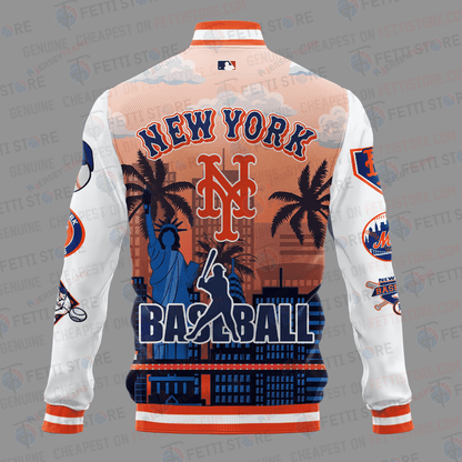 New York Mets Major League Baseball AOP Varsity Jacket STM - All-Over-Printed Jacket