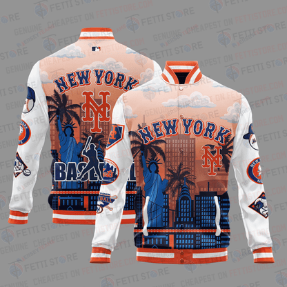 New York Mets Major League Baseball AOP Varsity Jacket STM - All-Over-Printed Jacket