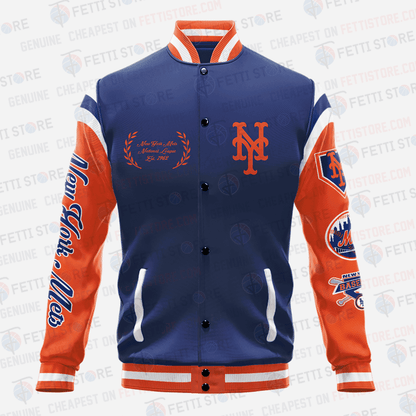 New York Mets Major League Baseball AOP Varsity Jacket SH1 V1 - All-Over-Printed Jacket