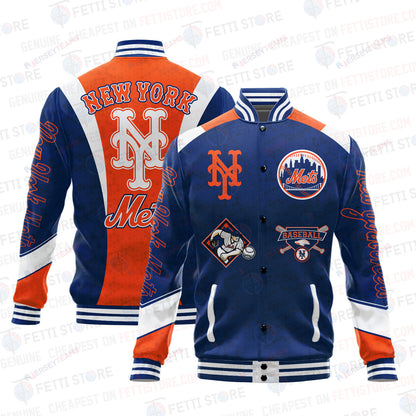 New York Mets American League Baseball Varsity Jacket SH1 V2 - All-Over-Printed Jacket