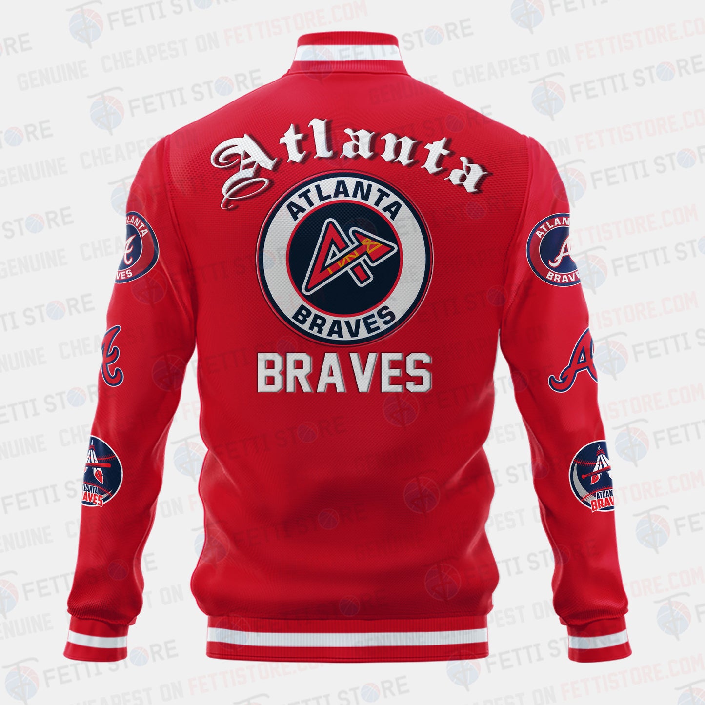 Atlanta Braves Symbol Vintage Design Varsity Jacket - All-Over-Printed Jacket